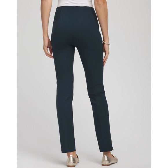Chico's Juliet Slim Ankle Pants Navy Blue Pull On Stretch Trousers Size 12P NEW - Picture 2 of 4